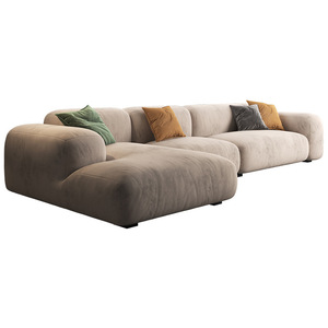 Alta <span class=keywords><strong>qualità</strong></span> nordico <span class=keywords><strong>di</strong></span> lusso a forma <span class=keywords><strong>di</strong></span> L soggiorno divano <span class=keywords><strong>mobili</strong></span> da pavimento in velluto 3 posti componibili divano divano divano - Product Image 3