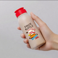 Bouteille en plastique de qualité alimentaire de 237 ml (8 oz) avec impression personnalisée, conteneur à presser pour le remplissage à chaud, pour sauce, assaisonnement, ketchup