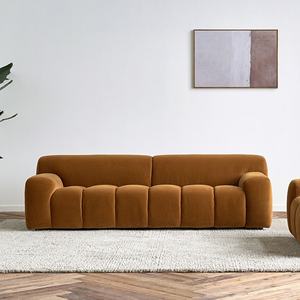 Moderno minimalista de terciopelo de algodón de 2 plazas conjunto de patas de madera diseño único hogar sala de estar muebles convertibles para apartamento gimnasio - Product Image 3