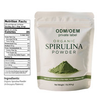 Embalaje personalizado Nutriente-Denso Algas azul-verdes Superfood 100% Extracto puro Polvo de espirulina orgánica