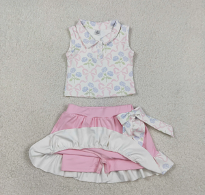 Conjuntos de Ropa Deportiva para Bebés Niñas: Chalecos a Cuadros con Botones, Lazos y Faldas con Volantes/Shorts - Product Image 6