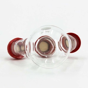 Frasco de laboratorio de vidrio de borosilicato alto de 50 ml con fondo redondo y triple cuello de rosca, tipo Silicon Valley Micro Volume - Product Image 3