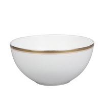 Service de vaisselle de luxe PITO en porcelaine fine, assiettes blanches en céramique avec rebords dorés pour restaurants