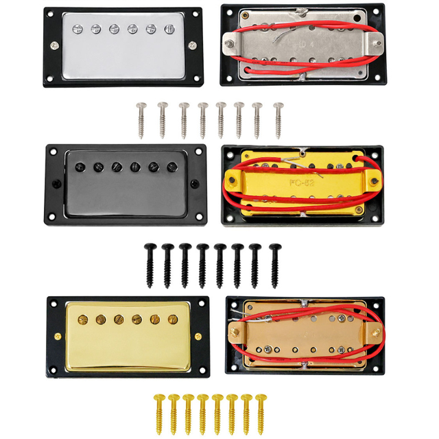 70X39MM 6-Hole Electric Guitar Humbucker Pickup Steel Neck & Bridge Pickup for LP Guitar Available in Black/Gold/Chrome