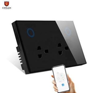 <span class=keywords><strong>Panel</strong></span> kaca sentuh Thailand Vietnam Filipina standar 220V titik daya ganda Tuya WiFi pintar di dinding Outlet soket 15A - Product Image 2
