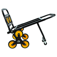Chariot d'escalade pliable Uni-Silent 150 kg avec 10 roues et poignée réglable FHT150-6S
