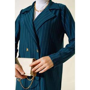 Giacca sportiva da <span class=keywords><strong>donna</strong></span> in crêpe <span class=keywords><strong>a</strong></span> <span class=keywords><strong>righe</strong></span> smeraldo - Product Image 4