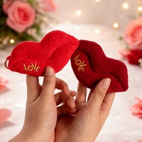 Porte-clés en peluche Lèvres Rouges, Mini Peluche Douce, Pendentif de Sac, Cadeau de Saint-Valentin, Jouet en Peluche Moelleux, Fabricant OEM ODM Personnalisé