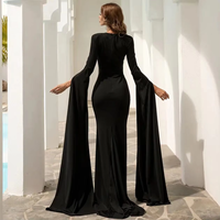 Robe de soirée d'été en satin, coupe trapèze, col rond, col à nœud, taille naturelle droite, longueur ras du sol, traîne, soutien-gorge intégré, ornée de perles