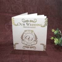 Programme de mariage en format livret, carte d'invitation de mariage pour fête et cérémonie de fiançailles