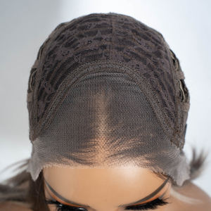 Perruque Synthétique Ombrée <span class=keywords><strong>Blonde</strong></span> sans Colle, Bonnet Ouvert 13x4, Avant en Dentelle Pré-Épilée, Fibre Résistante à la Chaleur, Dentelle HD - Product Image 4