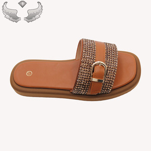 High Quality <b>Summer</b> Design Wear-resistant Leisure Wholesale Ready to Ship Inventory Metal Breathable Women's <b>slippers</b> Sandals - Product Image 5
