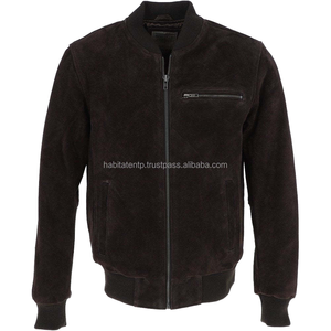 Veste bomber d'hiver pour homme en cuir véritable avec fermeture éclair, tissu non tissé imperméable et design réversible - Product Image 3