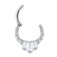 Anneaux et clous de nez articulés en titane ASTM F136 pour femme, délicats et uniques, avec fermoir à clic segmenté 5A