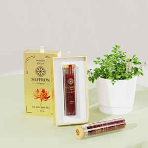 <span class=keywords><strong>Tubes</strong></span> en verre borosilicate de haute qualité pour le stockage des épices safran, flacons en verre hermétiques avec bouchon en <span class=keywords><strong>bambou</strong></span> et emballage de luxe - Product Image 4
