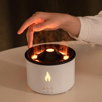 Nouveau 3d Fire Usb Humidificateur Huile Essentielle 230ml Flamme Aroma Diffuseur Portable Humidificateur D'air Avec Simulation Flamme Nuit Lig