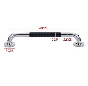 Barre de douche antidérapante en acier inoxydable de 40 cm, barres d'appui de sécurité pour salle de bain, poignée en caoutchouc pour personnes handicapées, barre de douche pour personnes âgées - Product Image 1
