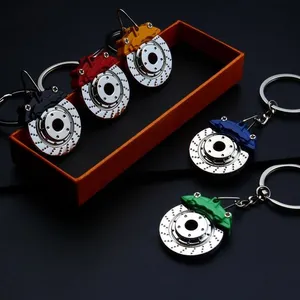 Personalizado Bling de lujo DIY 3D disco de freno piezas de coche Metal Aleación de Zinc llaveros accesorios proveedor para etiqueta de llave