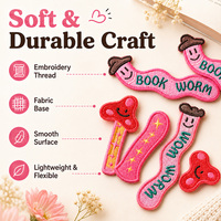 Cadeau promotionnel coloré beurre bâton fleur nom personnalisé texte Logo votre conception brodé signet Patch pour accessoire de lecture