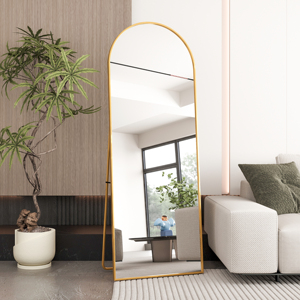Specchio a Figura Intera in Alluminio con Cornice Arcuata, Alta Qualità per <span class=keywords><strong>Camera</strong></span> <span class=keywords><strong>da</strong></span> <span class=keywords><strong>Letto</strong></span> e Negozi di Abbigliamento - Product Image 1