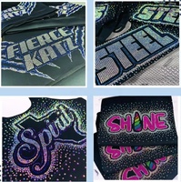 Transfert thermocollant personnalisé en strass extensibles, effet bling, pour maman de danseuse, avec paillettes thermocollantes, écologique, sans nickel, en cristal, pour t-shirts et articles de sport