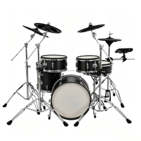 14 *5.5 Inch Black Wood Electric Snare Drums Set Kit with 6 Trigger Pad Portable