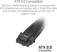 ROG Strix 1000W Gold Aura Edition Tam Modüler Güç Kaynağı 80+ Gold Sertifikalı ATX 3.0 PCIe Gen 5.0 Uyumlu Eksenel Teknoloji Fanlı