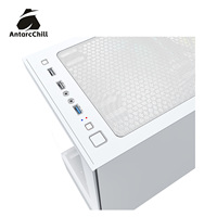 Boîtier PC AntarcChill White Sea View à double compartiment avec refroidisseur liquide 240 mm, compatible ATX MATX ITX, panneau en verre, prêt pour l'OEM