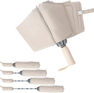 Travel <b>Automatic</b> Open Rainy Day Use 190t Pongee Fabric Waterproof Compact Plain Custom Reverse Three Folding <b>Umbrella</b> With Logo - Product Image 1