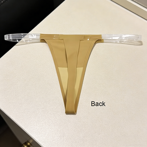 Nouvelle conception de culotte sexy pour femmes, couleur unie, dos en <span class=keywords><strong>T</strong></span>, transparente, TPU invisible, string, taille basse, avec technique de teinture unie - Product Image 1