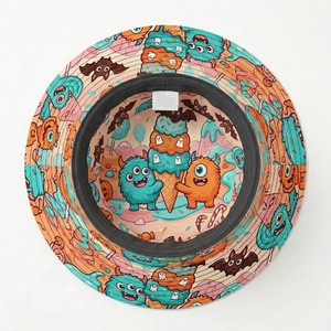 Sombrero de Pescador con Diseño de Dibujos Animados de Candylands, Estilo Urbano, Colorido, para Halloween, Unisex, para Adultos, Verano, Moda para Exteriores, Poliéster/Algodón - Product Image 3