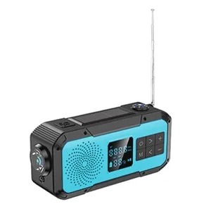 D589 Wb/Noaa Radio Multi Luidsprekers Aangedreven Waterdichte Usb Solar Speaker Met Kompas Thermometer