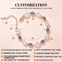 Bracelets tendance en acier inoxydable 316L personnalisables, plaqués or 18K PVD, durables, hypoallergéniques, avec zircone cubique 5A, anti-ternissement