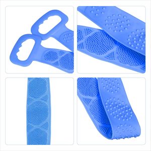 Brosse de douche double face en silicone, écologique, sans BPA, imperméable et durable, pour le dos et le corps, avec ceinture, serviette de bain pour la maison - Product Image 3