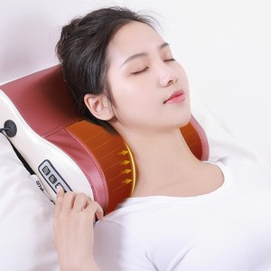 Electric Massage Pillow Neck Shoulder Back Waist Legs Vibration Tapping Heat Therapy Usb Powered Red White Pillow - Product Image 1
