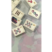 Jeu de Mahjong américain de luxe avec tuiles nacrées, motif Art Déco, cadeau de fête pour femmes
