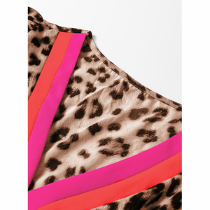 Thân Yêu-người yêu bán buôn Boutique quần áo phụ nữ tùy chỉnh OEM ODM thời trang màu Khối V cổ lỏng phù hợp với báo in Maxi Dress - Product Image 4