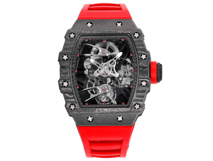 Fashionable Trendy Luxury Carbon Fiber Case <b>Rubber</b> Strap Men's Waterproof Mechanical <b>Watch</b> - Product Image 1