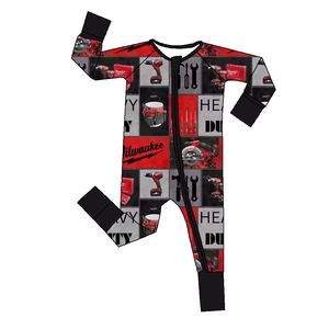 Hoogwaardige babykleding met schattige print, van bamboe, met tweerichtingsrits, lange mouwen, ademend, zacht, met rits, voor unisex baby's. - Product Image 5
