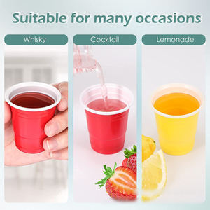 Vasos de Chupito Desechables de Plástico Rojo de 2 oz DD2146, Aptos para Contacto con Alimentos, Logotipo Personalizado, para Fiestas - Product Image 2