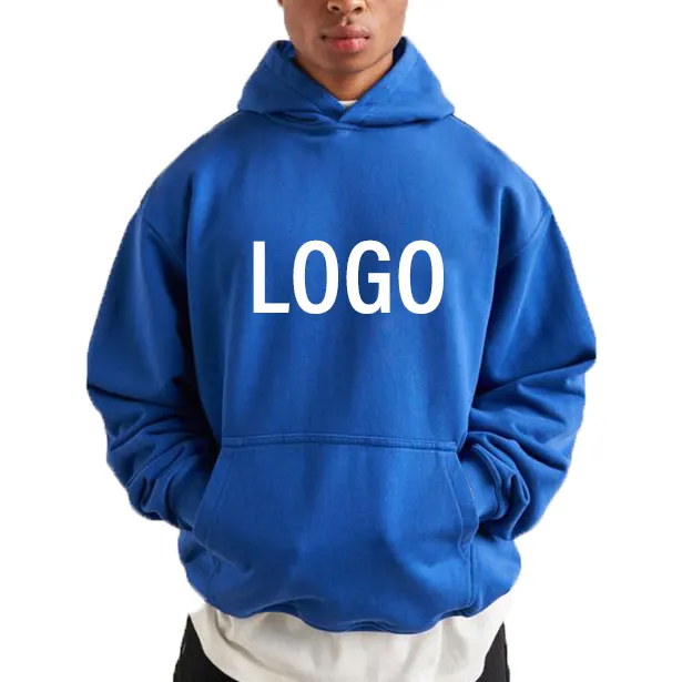 Wholesale Pullover Heavyweight 100% Cotton Hoodie Men Custom Embroidery Logo 500 Gsm Bulk Blank French Terry Oversized Hoodies