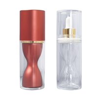 Sérum cosmétique avancé personnalisé de 30 ml en acrylique écologique double couche en forme de sablier, imprimé à l'écran