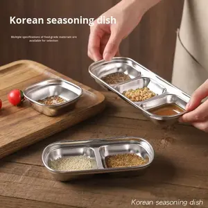 Set di Ciotole <span class=keywords><strong>per</strong></span> Salse in Acciaio Inox 304 da 1-4 Scomparti <span class=keywords><strong>per</strong></span> Salsa di Soia, Aceto, BBQ, Hotpot, Snack Coreani, Feste, Casa, <span class=keywords><strong>Ristorante</strong></span> - Product Image 3