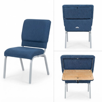 Chaises d'église haut de gamme en tissu fabriquées en Chine avec fonction d'écriture, chaise de conférence et chaise d'auditorium avec fonction d'écriture