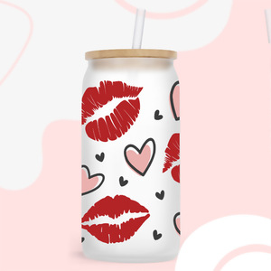 Whispers Love - Envolturas para Vasos de 16 oz con Diseño de Besos, Envolturas para Vasos con Diseño de Confesión de Amor, Pegatinas UV DTF - Product Image 4
