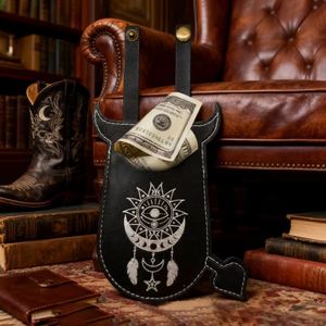 Western With Snap Strap Vintage Boot <b>Wallet</b> Pu Leather Credit <b>Card</b> <b>Holder</b> - Product Image 5