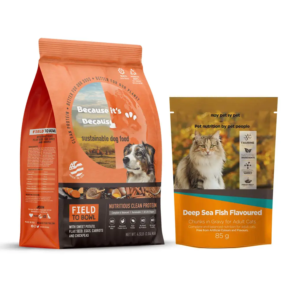 Özel ambalaj üreticisi Pet kedi köpek maması torbası torbalar