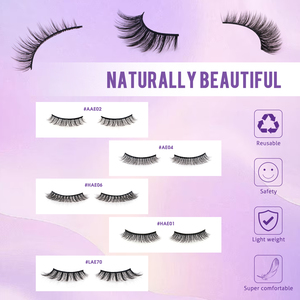 Faux cils cruelty-free, longs et naturels, effet vison, vente en gros, marque privée, lot de cinq paires - Product Image 2