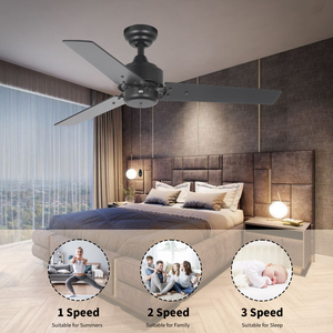 Hot bán hiện đại màu đen 42 inch 3 bằng gỗ Blades Điện Quạt trần trang trí im lặng khách sạn sử dụng mà không cần ánh sáng - Product Image 3