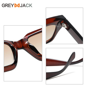 Lunettes de soleil carrées Greyjack, monture TR90, verres marron, protection UV400, unisexe, style tendance, type 3, verres TAC - Product Image 2